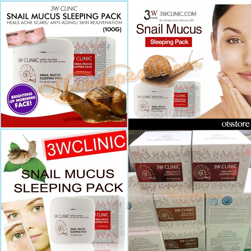 [3W CLINIC] Mặt nạ ngủ Ốc sên Snail Mucus Sleeping 100ml