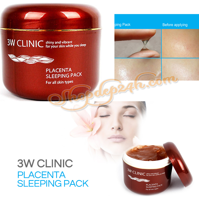 [3W CLINIC] Mặt nạ ngủ nhau thai cừu Placenta Sleeping 100ml
