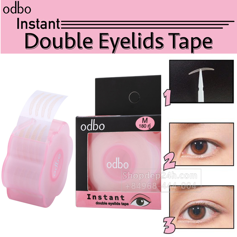 [Odbo] Kích mí lụa dạng lưới sẵn keo Instant Double Eyelids Tape Thái Lan (180 cặp/1 cuộn)