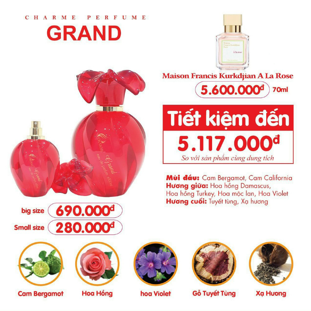 [Charme] Nước Hoa Nữ Charme Grand 100ml